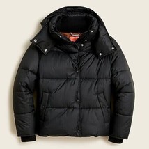 J.Crew Sz XXL Flurry Short Puffer Jacket Black Hooded Primaloft Coat 2XL $248!! - £90.66 GBP