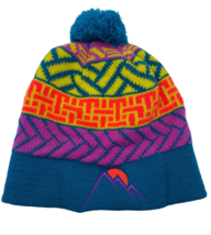 EMS Knit Winter Hat Colorful Geometric Vintage Snowboarding Ski Eastern Mountain - £29.07 GBP