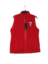 Texas Rangers Antigua Fluffy Vest Jacket Medium Women New Red - £18.36 GBP