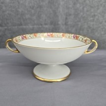 Vintage RC NIPPON Footed Compote Candy Dish Hand Painted Guilded Bone Ch... - $20.31