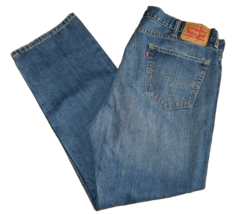 Levis 505 Straight Fit Jeans Blue Denim Red Tab Size 42x32 Zip Fly - $18.76
