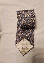 Vtg Christian Dior Purple And Blue Paisley Silk Tie - $14.00