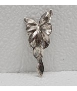 Vintage 2” Leaf Danecraft Sterling Silver Brooch Pin Ribbon Bow - $59.78 CAD