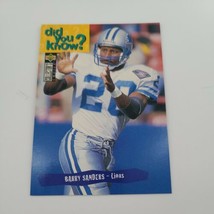 1995 Upper Deck Barry Sanders #31 Did You Know Detroit Lions Football Card - £0.96 GBP