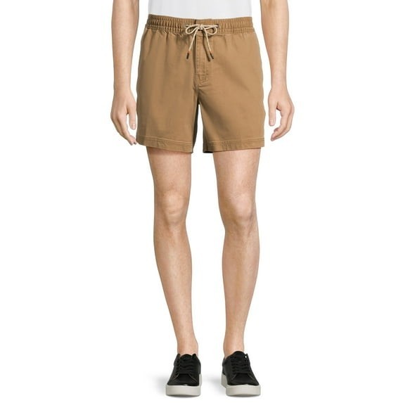 George Men&#39;s Twill Drawstring Waist Pull On Shorts 8&quot; Inseam Brown XL (4... - $23.75