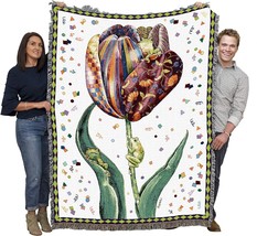 Confetti Tulip Blanket By Bambi Papais – Tree Frog Garden Floral Gift Tapestry - £60.98 GBP