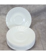 Corelle Enhancements White Swirl Saucers 6.25&quot; Lot of 12 - £25.81 GBP