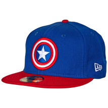 Captain America Shield Blue Wool 59Fifty Fitted Cap Blue - £44.08 GBP