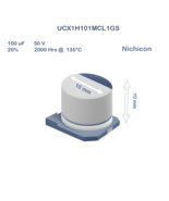 5X UCX1H101MCL1GS Nichicon 10uF 50V 10x10 Aluminum Electrolytic Capacito... - £5.40 GBP