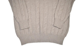 Davide Cenci 100% Cashmere Sweater Mens 52 V Neck Cable Knit Made in Italy - £61.04 GBP