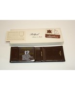 Vintage Artisans in Leather Brown Leather Wallet Pictures Billfold NIB NOS - $14.84