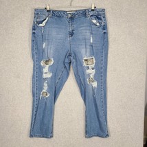 Est 1946 Denim Women&#39;s Jeans Light Wash Distressed Ripped Camo Patch 24W... - £10.69 GBP