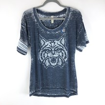 NCAA Arizona Wildcats Womens T Shirt Top Burnout Ouray Blue Size S - £7.75 GBP
