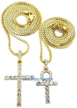 Croce E Ankh Collana Egiziano Con 24 E 76.2cm Scatola Collegamento Catene - £10.84 GBP+