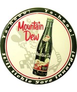 Mountain Dew 24&quot; Round Embossed Tin Metal Sign - £56.13 GBP