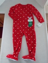 CARTER&#39;S Toddler Girl&#39;s Christmas  Footed Blanket Sleeper 4T New - £11.86 GBP