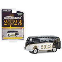 Volkswagen Type 2 Panel Van &quot;Happy New Year 2023&quot; Black and White &quot;Hobby Excl... - £13.69 GBP