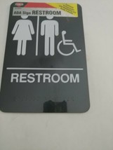 Unisex Braille (Grade 2)  Handicapped ADA Restroom Sign -(Black - 6x9) C... - $262.60 MXN