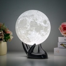 Moon Lamp 7.1In 3D Printing Moon Light 16 Colors Night Light, Remote/Touch Contr - £35.78 GBP