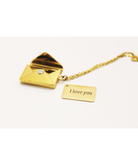 Stainless Steel Envelope Necklace I Love You Pendant Choker for Valentin... - $15.90