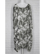 TRANSPARENTE Dress Abstract Floral Linen White Taupe Grey Black NWT One ... - $148.49