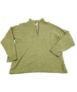 Woolrich Quarter Zip Pullover Sweater Mens M Light Olive Green Cotton Wo... - $34.21 CAD