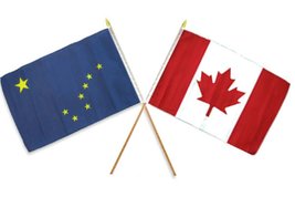 12x18 12&quot;x18&quot; Wholesale Combo Canada Canadian &amp; State Alaska Stick Flag - £10.12 GBP