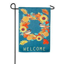 Fall Chickadee Wreath Garden Suede Flag- 2 Sided Message, 12.5&quot; x 18&quot; - £15.62 GBP