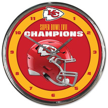 Kansas City Chiefs Super Bowl 57 Champions Chrome Clock - NFL - £31.08 GBP