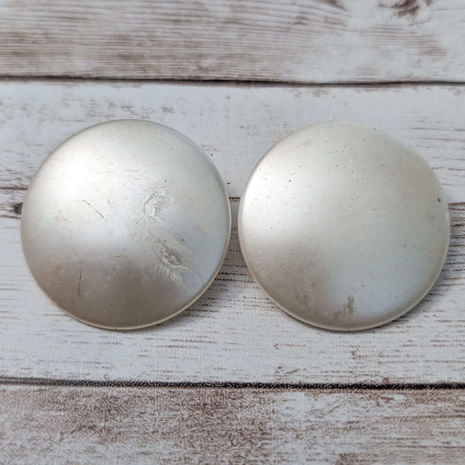 Vintage Clip On Earrings - Extra Large Button Style - Damaged - $7.99