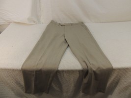Perry Ellis Pleated Dress Pants Men&#39;s 34x32 99% Polyester 1% Rayon Tan 50891 - £7.32 GBP