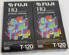 New 2 pack. Fujifilm Fuji T-120 HQ VHS Blank Video Blank Tapes (High Quality) - £5.72 GBP