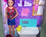 Barbie Skipper BABYSITTERS INC Doll and Toddler &amp; Bathtub Playset New - £15.07 GBP