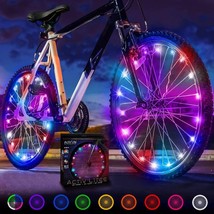 2 Tire Pack LED Bike Wheel Lights with Batteries Included Get 100 Bright... - $53.08