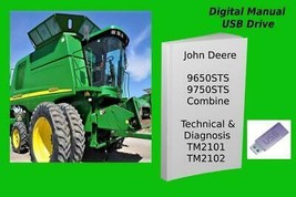 John Deere 9650STS 9750STS Combine Technical &amp; Diagnosis Manual TM2101 TM2102 - £29.84 GBP+