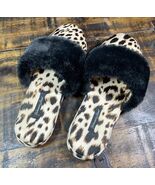 Victoria’s Secret Shoes Womens M Leopard Print Satin Faux Fur Cuff Slipp... - $20.84 CAD
