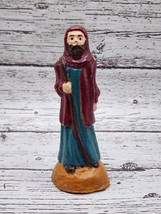 Vintage Chalkware One Shepard Nativity Figure Hand Painted 4.25&quot; Replace... - $18.37 MXN
