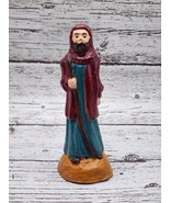 Vintage Chalkware One Shepard Nativity Figure Hand Painted 4.25&quot; Replace... - $0.99