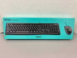 Logitech MK120 Plug and Play USB Keygboard &amp; Mouse Combo - Black - $316.52 MXN