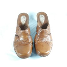 Clarks Artisan Womens Size 8M Mule Heeled Shoes Brown Leather Upper - £23.21 GBP