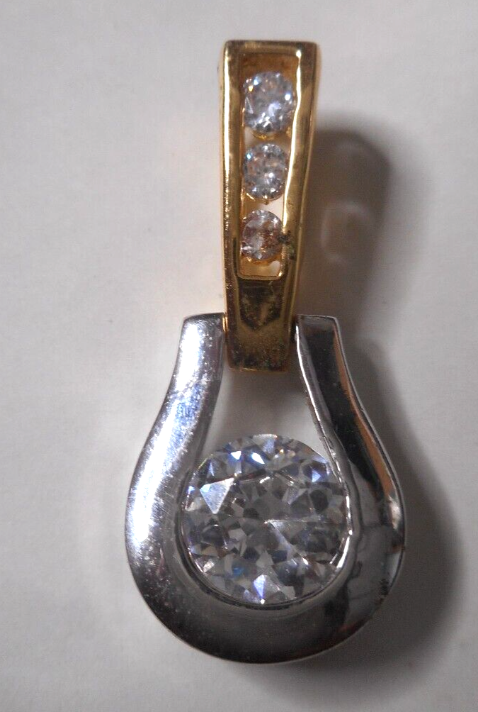 Lia Sophia Double Play Gold Tone Silver Tone Slide Cut Crystal Accents 1 1/2" - £17.33 GBP