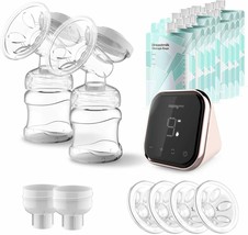 MOMYEASY Double Electric Breast Pump, Portable Rechargeable Breastfeeding Pump w - £29.86 GBP