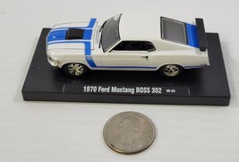 *B2)Castline M2 Machines Auto Drivers 1970 Ford Mustang Boss 302 White Blue 1:64 - £11.83 GBP