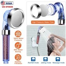High Turbo Pressure Bath Shower Head Filter Ionic Stone 3 Modes Water Sa... - $29.99
