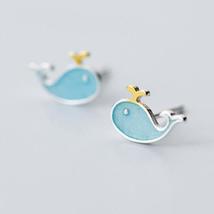 LicLiz Cute 925 Sterling Silver Whale Theme Stud Earrings - Ladies / Women&#39;s - £12.78 GBP