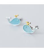 LicLiz Cute 925 Sterling Silver Whale Theme Stud Earrings - Ladies / Wom... - £12.57 GBP