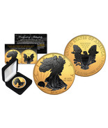 2023 1 oz .999 Silver American Eagle US Coin 24K Gold Gilded w/ Black Ru... - £66.52 GBP