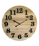 Farmhouse Wood Plank 20&quot; Large Oversized Wall Clock, Modern Rustic Wood,... - £37.85 GBP
