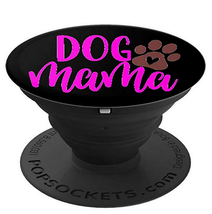 Dog Mama Hot Pink &amp; Brown Paw - PopSockets Grip and Stand - £11.99 GBP
