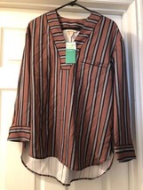 H&amp;M Womens Size 2 Striped Long Sleeve Blouse Top Shirt NWT Business Dress - £8.47 GBP